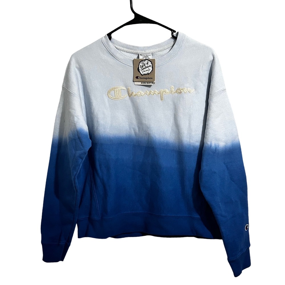Champion Reverse Weave Heavyweight Sweatshirt Blues Pullover Women's Large‎ NWT